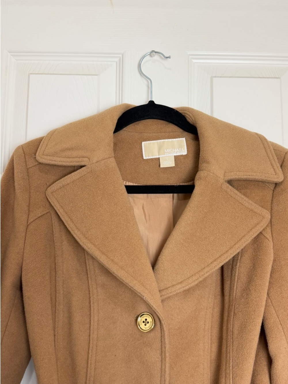 Michael Kors Camel Tan Wool-Blend Belted Coat - Picture 3 of 8